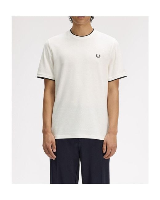 Fred Perry White Shortsleeve Tshirt for men