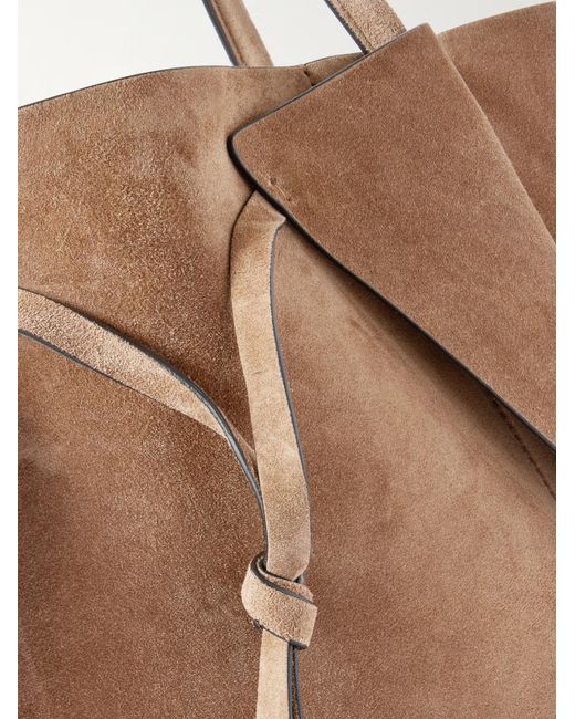 Gabriela Hearst Brown Marija Suede Knotted-Strap Tote Bag