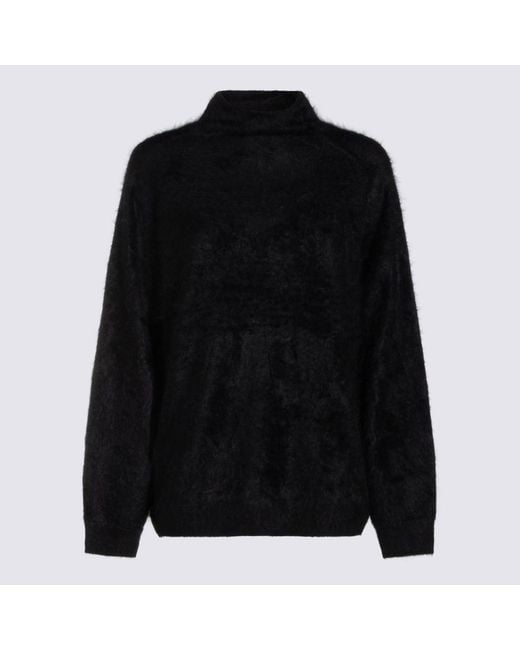 Thom Krom Black Fuzzy High-Neck Sweater