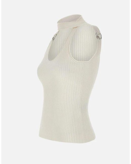 Coperni White C-Logo Knit Top
