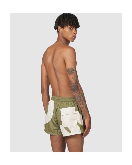 Gcds Green Logo-Print Swim Shorts for men