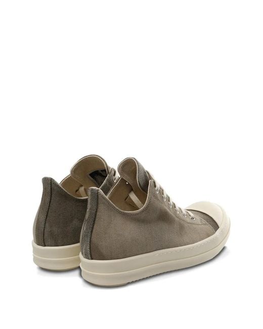 Rick Owens Brown Canvas Toe-Cap Sneakers