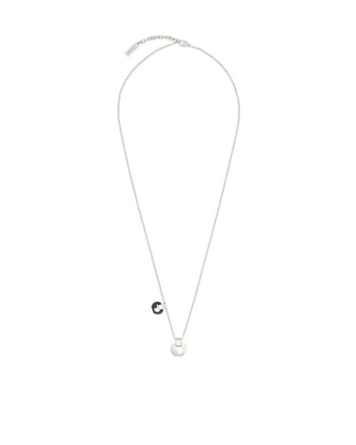Givenchy White G Chain Necklace With Pendant for men