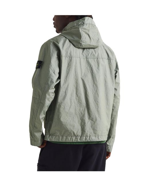 Stone Island Green Windproof Long Coat for men