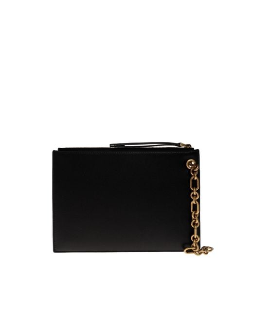 Balmain Black Pulse Chain Wristlet Bag