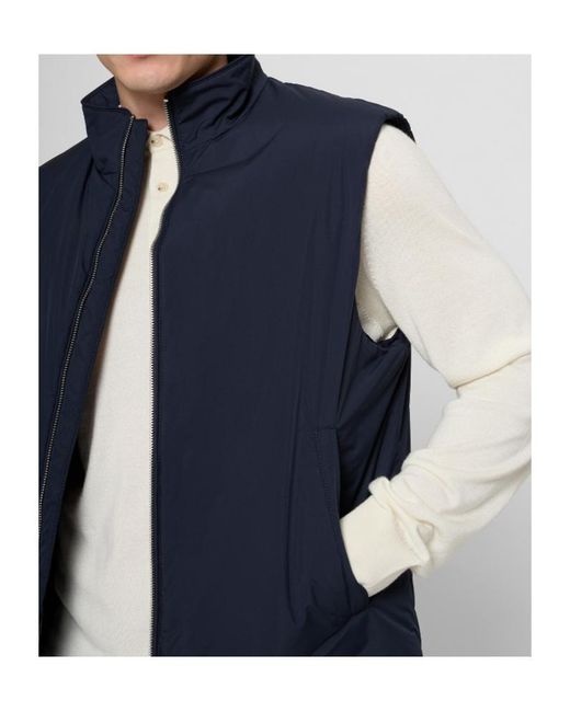 Boss Blue Stand-Collar Zippered Vest for men