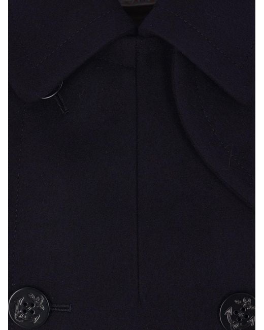 Sacai Blue Double-Breasted Anchor-Button Coat for men