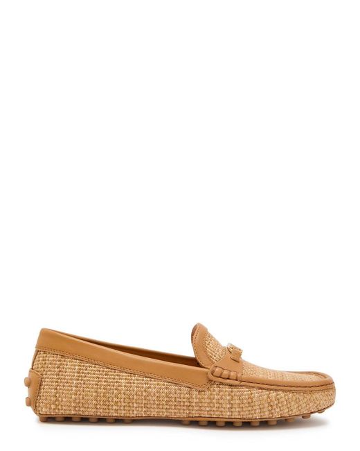 Tod's Natural Straw Loafers