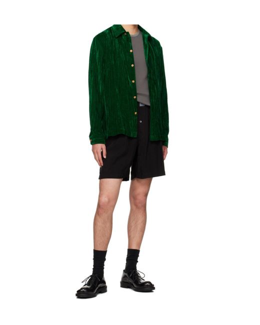 Eytys Black Aniara Logo Patch Shorts for men