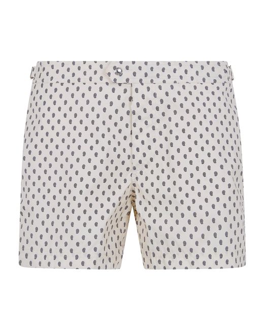 Tom Ford White Paisley Pattern Swimming Trunks for men