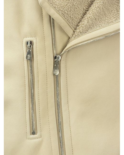 Brunello Cucinelli Natural Zip-Up Leather Vest for men