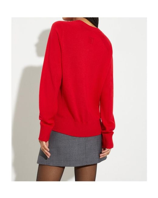 MAX&Co. Red Long-Sleeved Sweater
