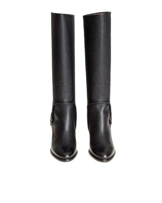Ferragamo Black Logo High Boots