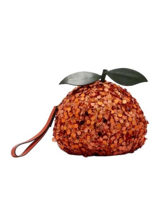 ALÉMAIS Orange Mini Sequined Crossbody Bag