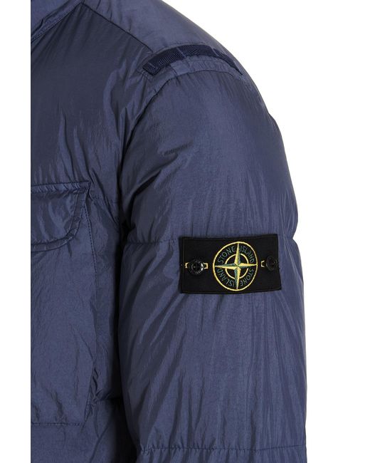 Stone Island Blue Padded Zip-Up Jacket for men