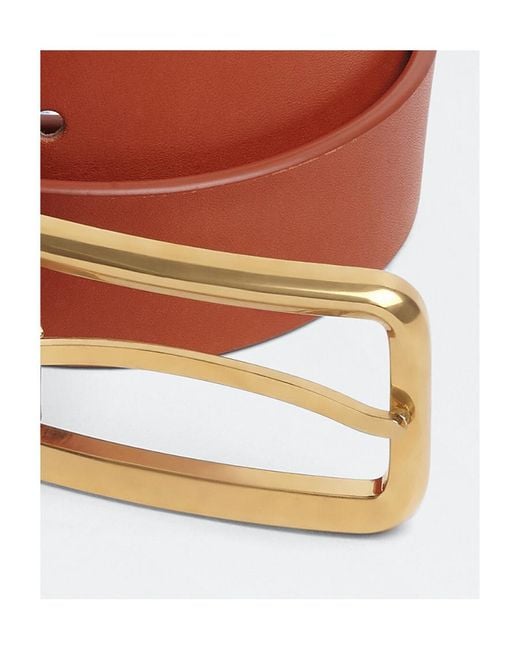 Bottega Veneta White Tone Buckle Belt