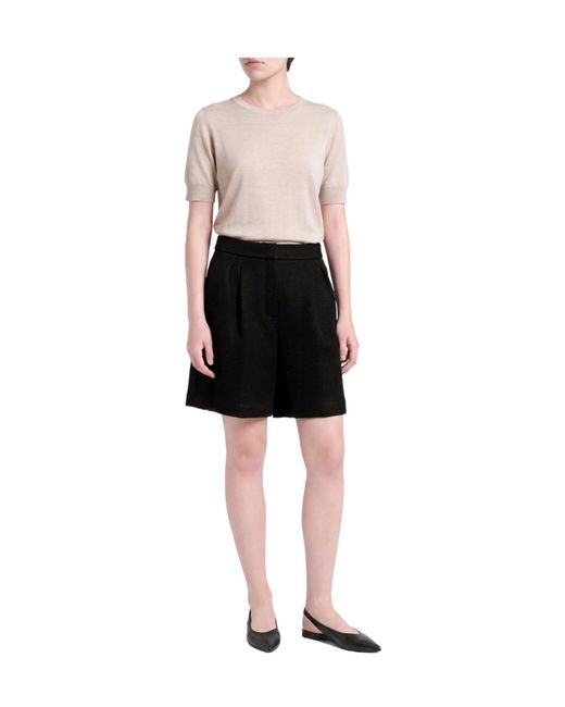 Max Mara Black Solid Color Shorts