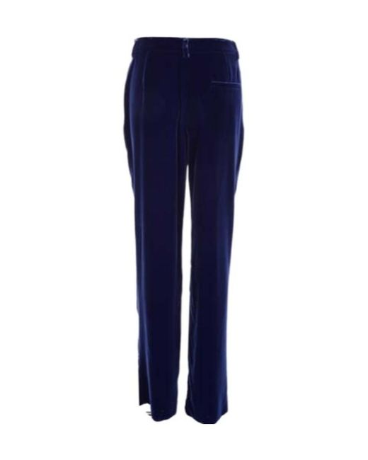 Giorgio Armani Blue Mid Rise Velvet Trousers