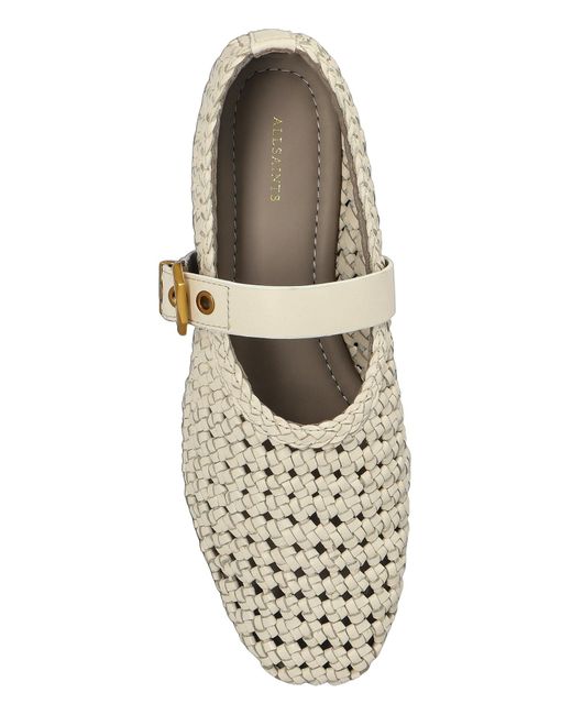 AllSaints White Round-Toe Flat Shoes