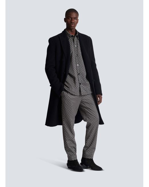 Balmain Gray Monogram Nylon Overshirt for men