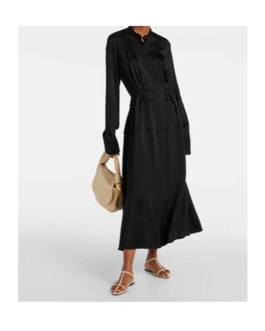 Jil Sander Black Pleated Shirt Dress