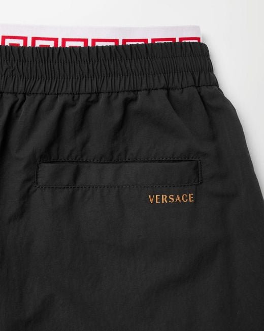 Versace Black Nylon Joggers for men