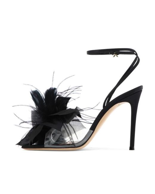 Gianvito Rossi Black Embellished Detail Heeled Sandals