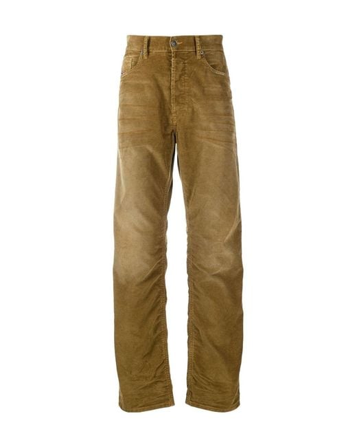 DIESEL Green High-Rise Corduroy Pants for men