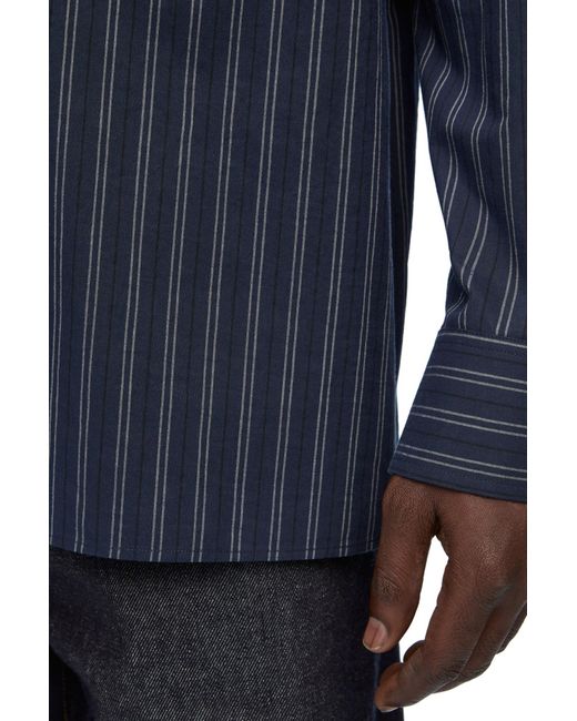 Loewe Blue Long Sleeved Striped Shirt for men