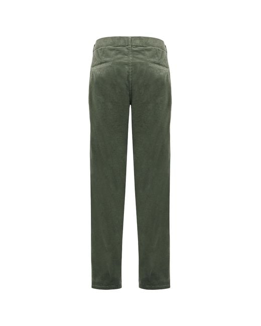 Aspesi Green Low-Top Corduroy Trousers for men