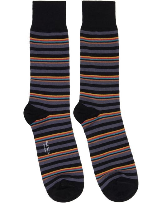 Paul Smith Black Three Pairs Of Signaure Mid-Calf Socks for men