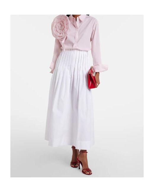 Dorothee Schumacher Pink Striped Power Floral-Appliqué Cotton-Blend Blouse