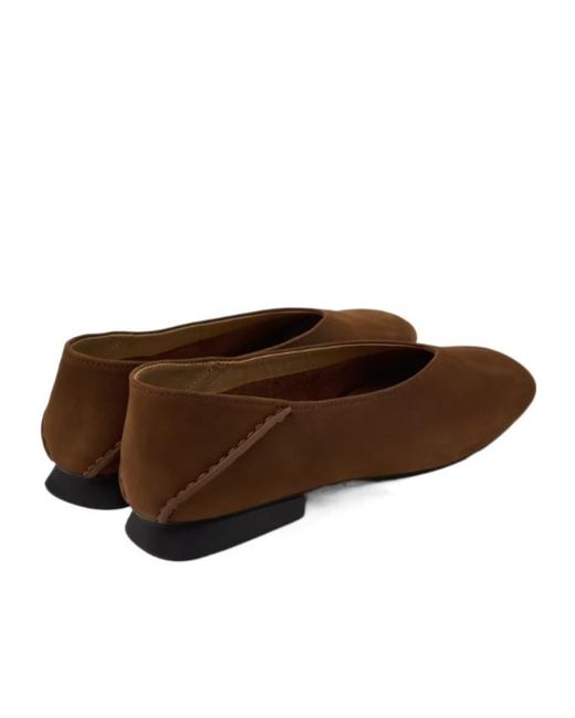Camper Brown Casi Myra Nubuck Leather Ballet Flats
