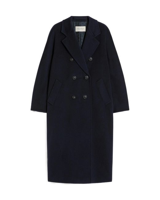 Max Mara Blue Madame Belted Double-Breasted Coat