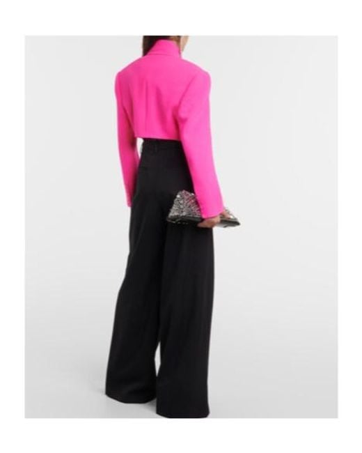 Alexandre Vauthier Pink Cropped Wool Jacket