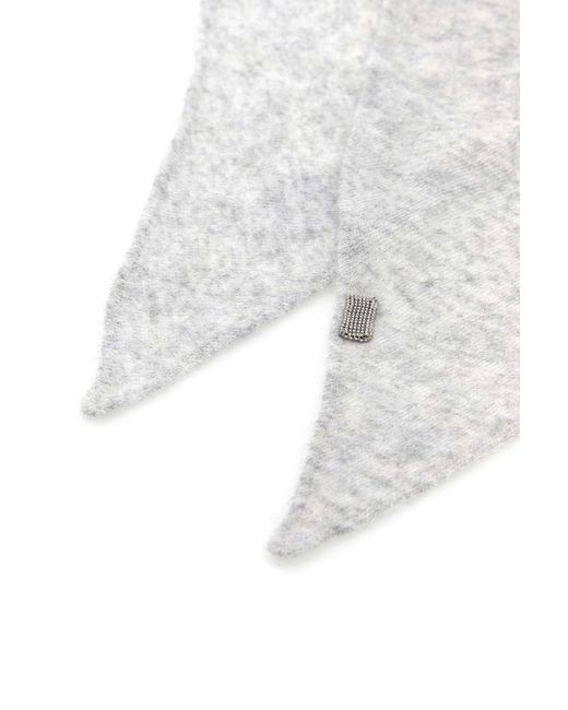 Brunello Cucinelli White Monili Foulard