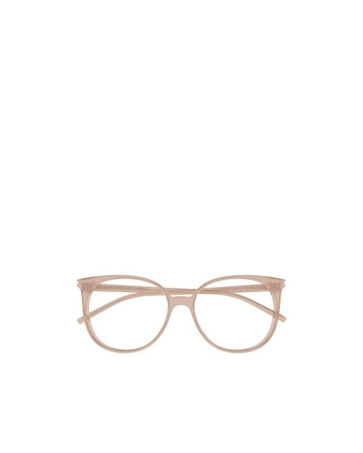 Saint Laurent White Eyewear Round Frame Glasses