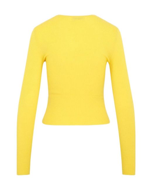 Gabriela Hearst Yellow Ribbed-Knit Merino Wool Top