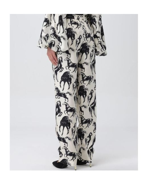 Balmain Black Horse Printed Twill Trousers