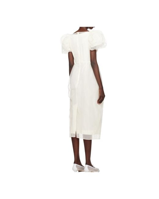 Simone Rocha White Bust Detail Carnation Dress