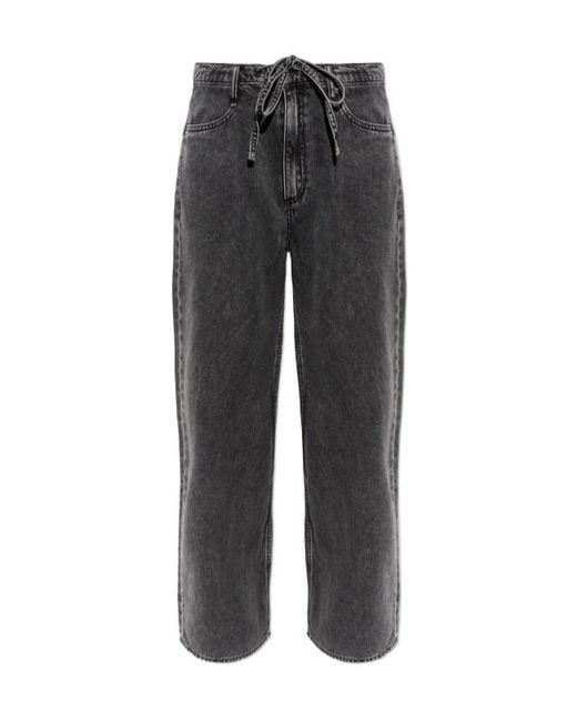 Rag & Bone Gray Phoebe Drawstring-Detail Trousers
