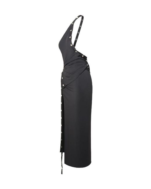 The Attico Black Acetate Blend Midi Dress