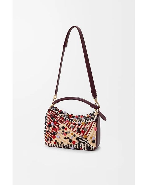 Loewe Pink Small Embroidered Fabric Puzzle Bag