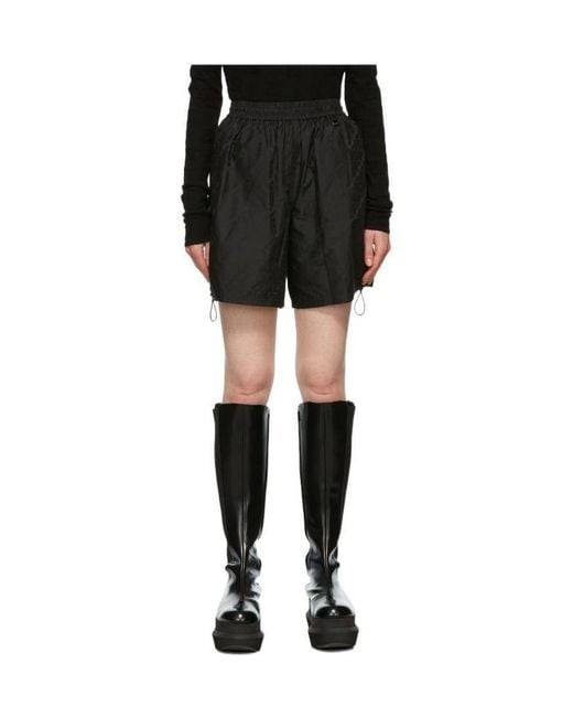 we11done Black Elasticated-Waist Shorts