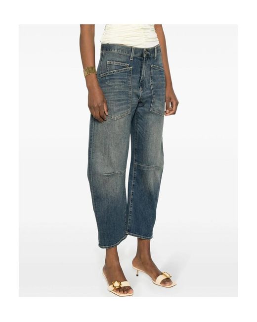 Nili Lotan Blue Belt-Loop Jeans