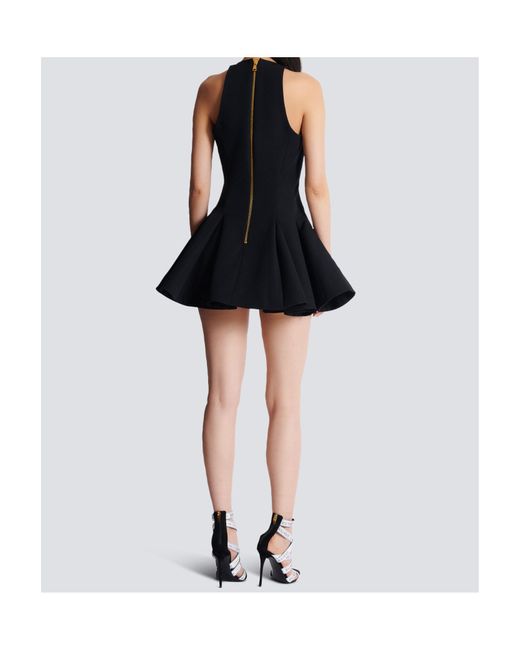 balenciaga black dress kim kardashian Balmain Tartan Tattoo Knit Mini Dress