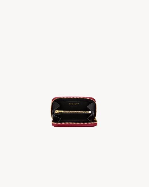 Saint Laurent Red Cassandre Quilted Wallet