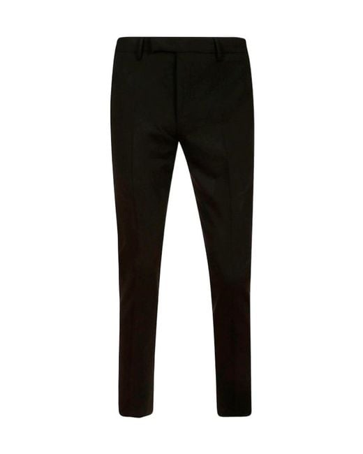 Pt Pantaloni Black Pt Torino Straight-Leg Cropped Tailored Trousers for men