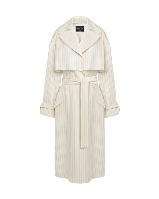 Dondup White Long-Sleeved Trench Coat