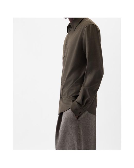 Jacquemus Gray Collared Long-Sleeve Shirt for men